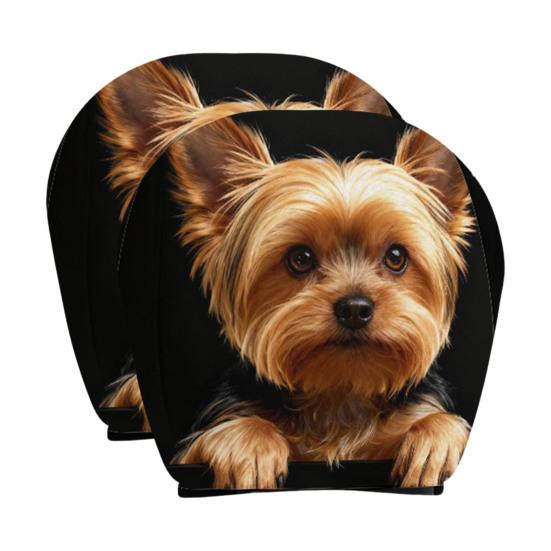 Protective Covers for Car Seats 2PCS Universal Knitting Headrest Cover, Dog/Cat/Tiger/Monkey Fit Auto Accessories Printed, Breathable Stretch Vehicle
