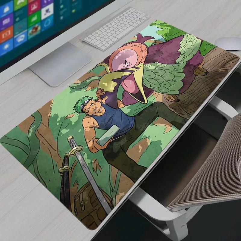 

One Piece Zoro Mouse Pad Computer Laptop Anime Keyboard Mouse Mat Large Mousepad Keyboards Gamers Decoracion Desk Mat 30x60x0.2cm