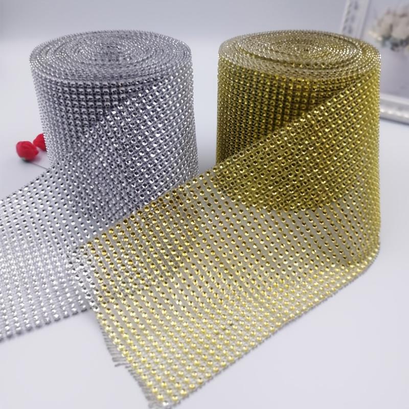 1 Yard 24 Rows Plastic Electroplated 4mm Hollow Mesh Ribbon Sparkling Curtains, Crafts, Christmas, Weddings, Party Decorations