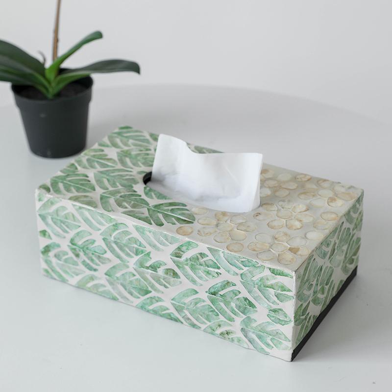 Nordic Tissue Boxes Natural Shell Napkin Holder Luxury Tissue Case Living Room Storage Box Table Decoration Home Accessories