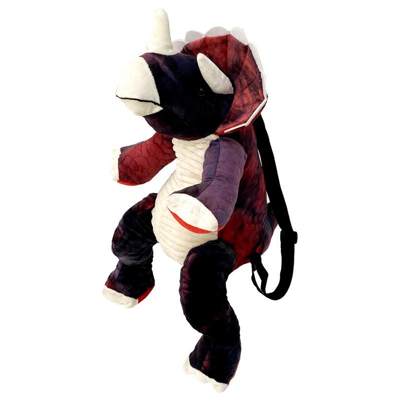 Winter Children's Dinosaur Plush Toy Bag - Tyrannosaurus & Triceratops Gift for Kids