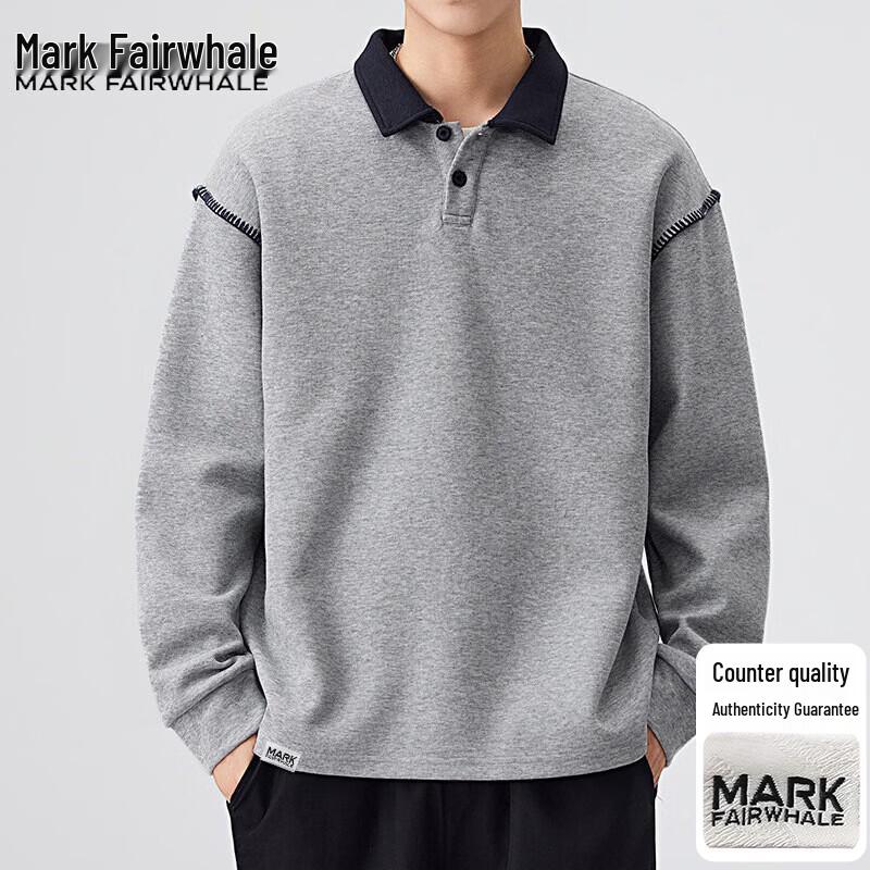 Mark Fairwhale Men's Lapel Long Sleeve T-Shirt