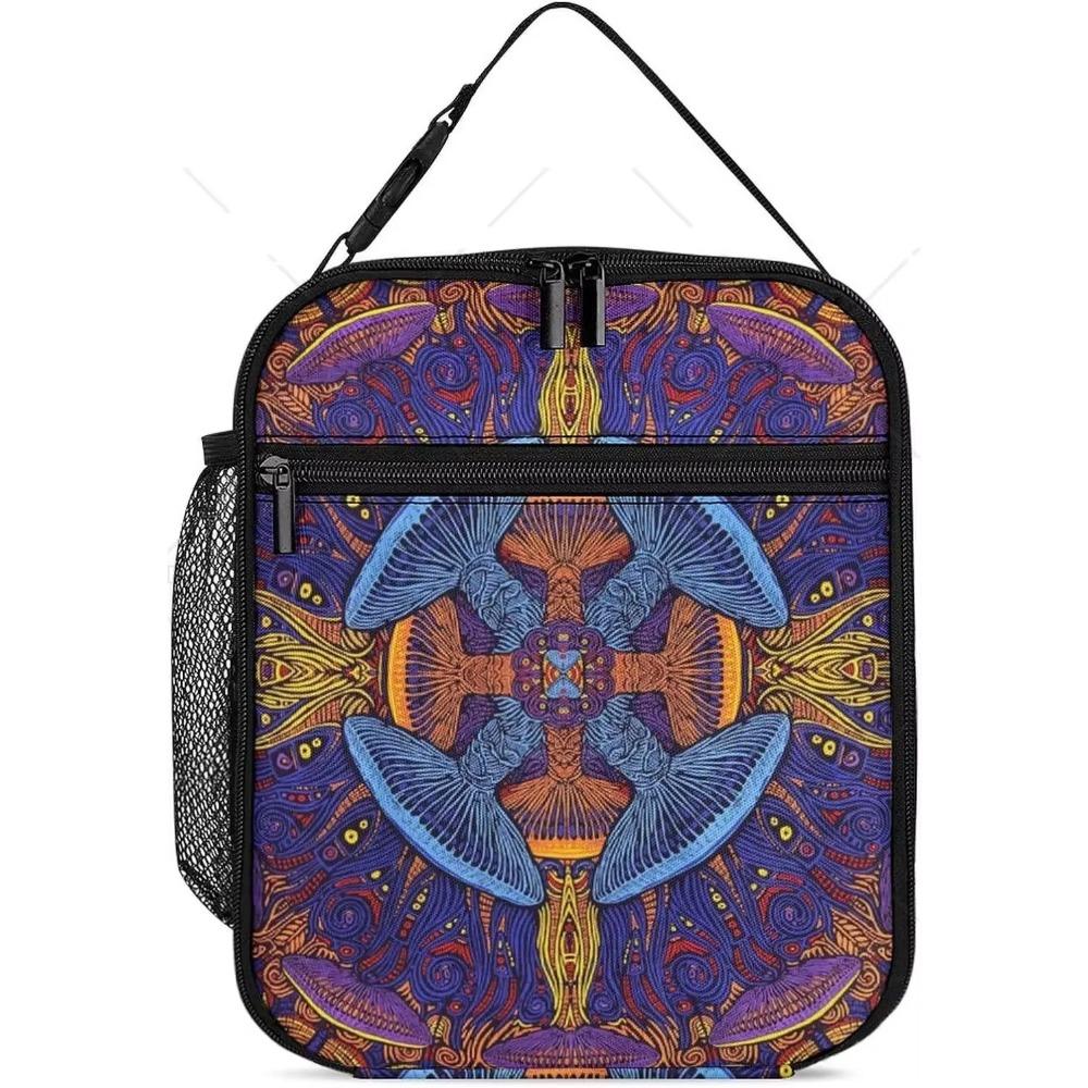 

Красочная картина Зеленая термоизолированная сумка для ланча - Многоразовый переносной ланч-бокс - Большая вместительная сумка-тоут для ланча для женщин и мужчин для улицы 26x21x11CM зелёный