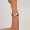 Interlocking Ring Open Bangle - European & American Light Luxury Design for Women