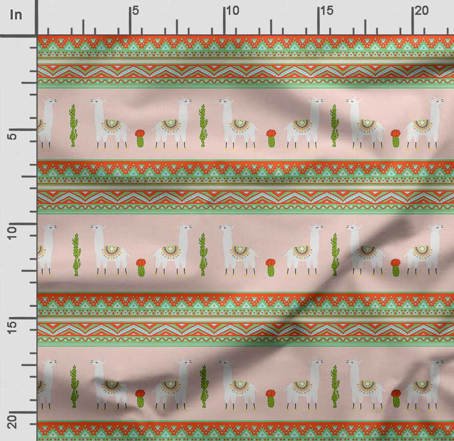 Soimoi Imprimeu Llama Alpaca, Bumbac Cambric, Material pentru Matlasare, Vândut la Yard, 42 Inch Lățime, Material de Bumbac de Greutate Medie,
