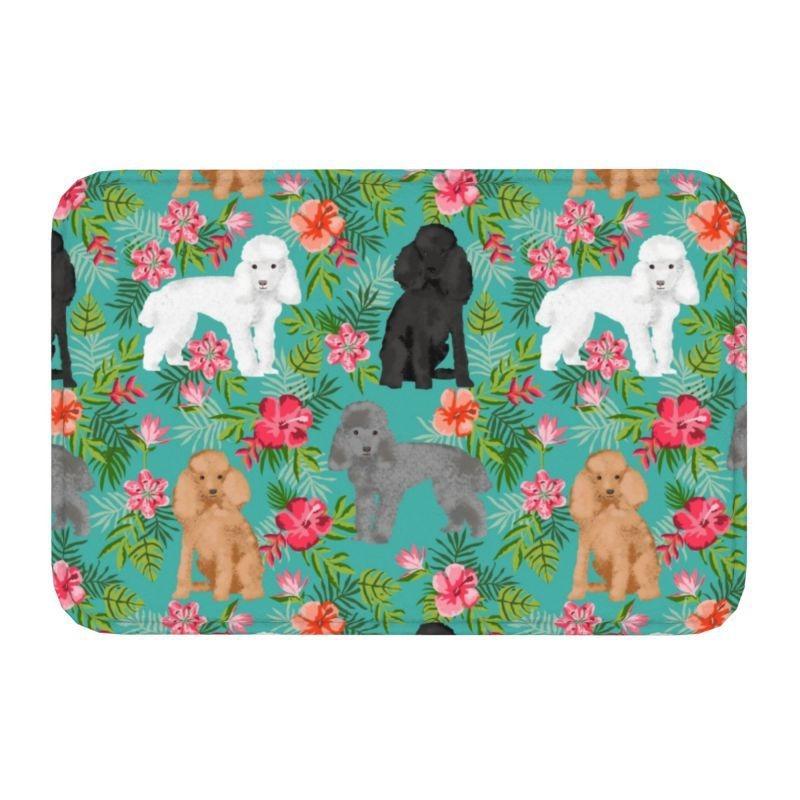 Starry Night Poodle Entrance Door Mat Anti-Slip Kitchen Bathroom Cute Pet Puppy Floor Bedroom Home Decor Rug Entrance Carpet Rug