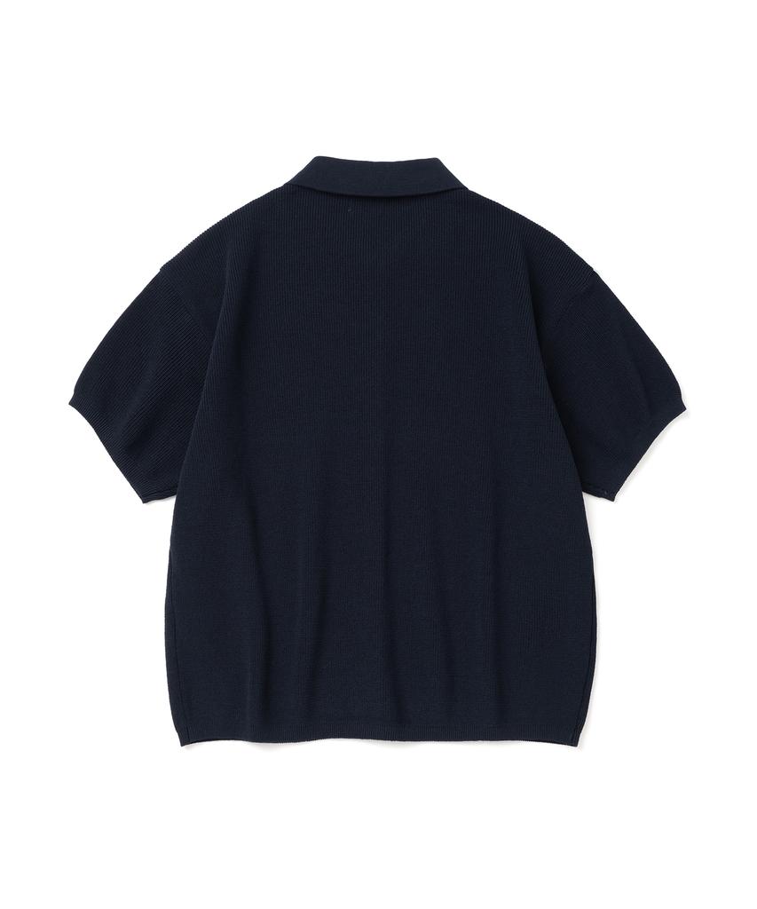 KNITTED Coolever Pk Crop Short Sleeve Cardigan Navy