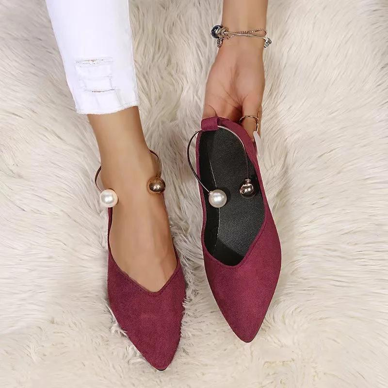 Women's Flat Shoes Fashion Pointed Leopard Print Shoes Breathable Slip-on Pearl Flat Outdoor Casual Womens Shoes Women's Loafers