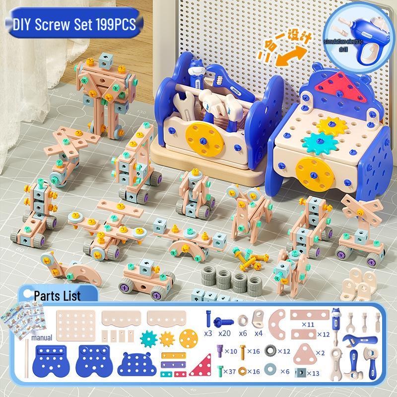 Xiaobei Hippo Toolbox: TikTok-Inspired Electric Drill & Screw Set for Kids