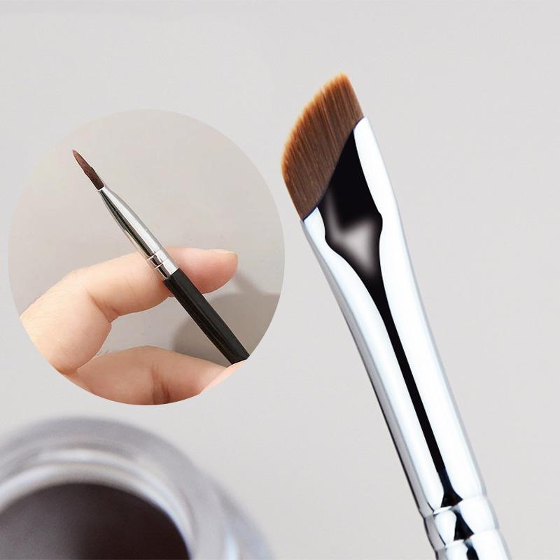 2Pcs Sickle Eyeliner Brush Knife Edge Makeup Brush Ultra Thin Fine Oblique Angle Flat Head Eyebrow Brush Profession Makeup Tool