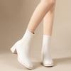 Fashion Elastic Socks Boots Women's Ankle Boots Women's Thick Heel Square Toe Retro Short Boots New Women's Shoes Botas Mujer