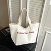 Niche red canvas bag new casual letter printing canvas shoulder bag large capacity student bag