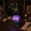 Resin Fantasy Sculpture Dragon Statue with Ball, Dark Style Figurine, USB Powered Desktop Ambient Room Lighting Lamp Ornaments, Gift for Men & Lovers