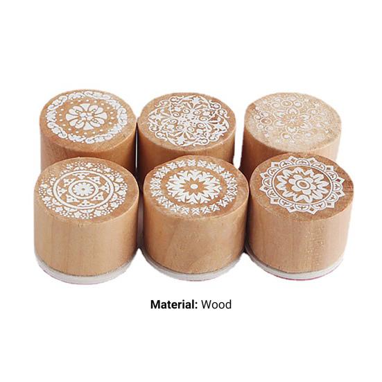 6ks inovativní razítko s širokým použitím opakovaně použitelné kompaktní razítko s květinovým vzorem pro každodenní použití