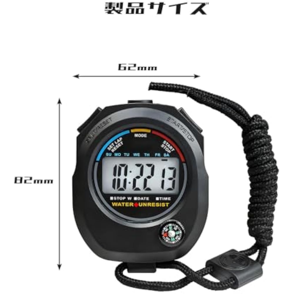 FUGSHIYI Stopwatch Sports Digital Stopwatch, 0.01 Second Measurement Watch Timer, High Accuracy T...