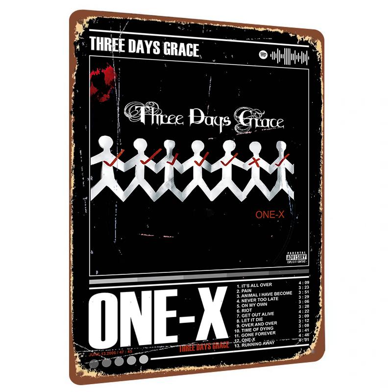 

Three Days Grace ONEX Album Cover Metal Wall Art Rock Music Decor for Bedroom Living Room 20x30cm（7.8x11.8inch）