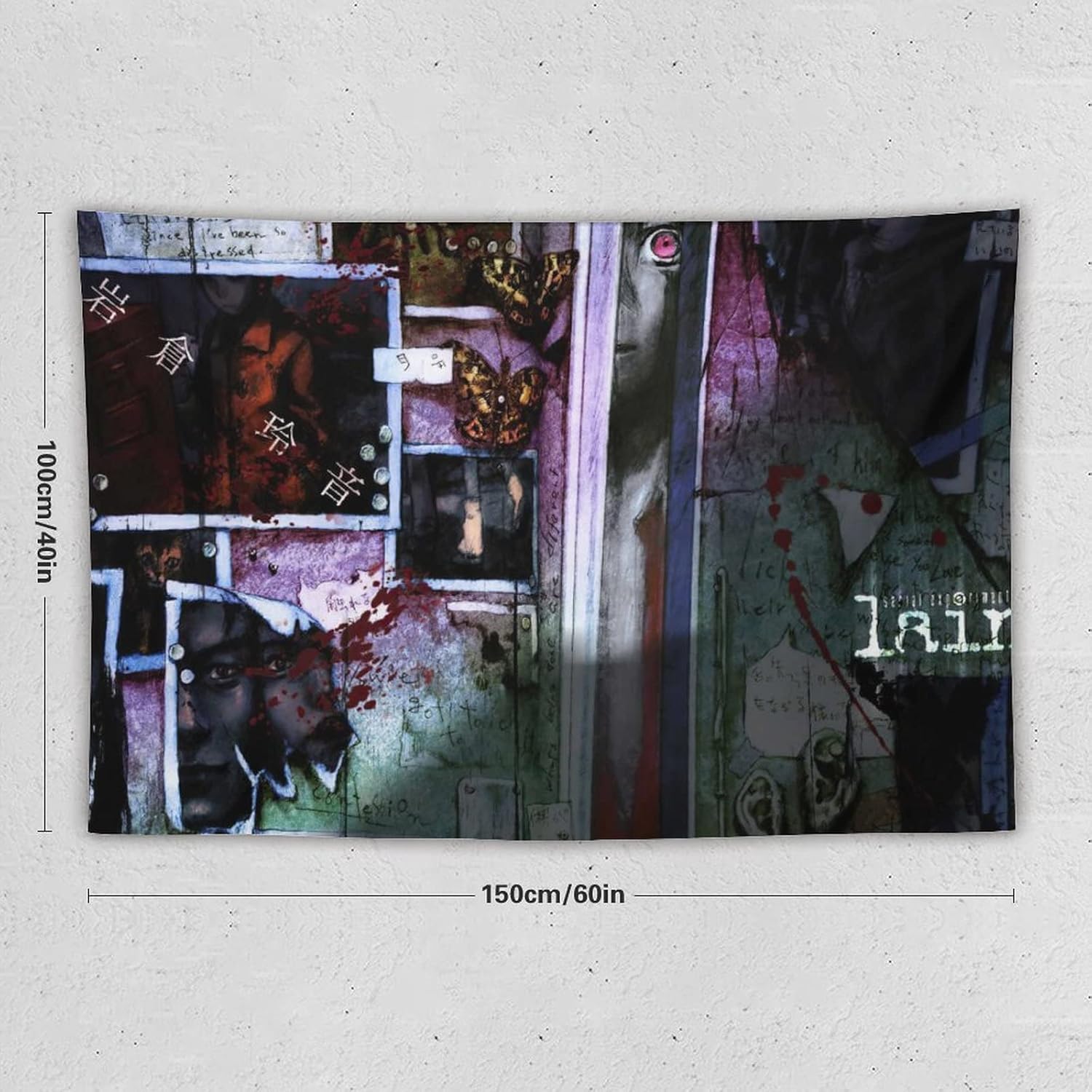 JUNZHE Serial Experiments Lain Poster Anime Lain Pictures Art Print Posters (15) Tapestry Decorative Painting Polyester Wall Art Living Room