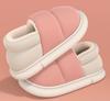 Winter cotton slippers home slippers women's breathable down cloth thickened shoes non-slip bag heel warm cotton shoes men's shoes