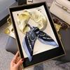 French Retro Silk Scarf Women'S Cashew Nut Fashion Versatile Small Square Scarf Literary Streamer Scarf High-End Scarf