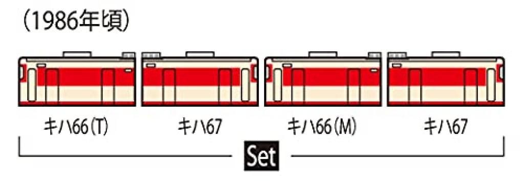 TOMIX N Gauge Kiha Diesel Car Enhanced Cooling Function Set 4 Cars 98417 Railway Model Diesel Car 66/67