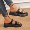 Fashion Thick Bottom Sandal Slippers Summer Outside Wear Fashion 2025 New Clip Toe Metal Buckle Flip Flops Casual Flat Bottom Slides