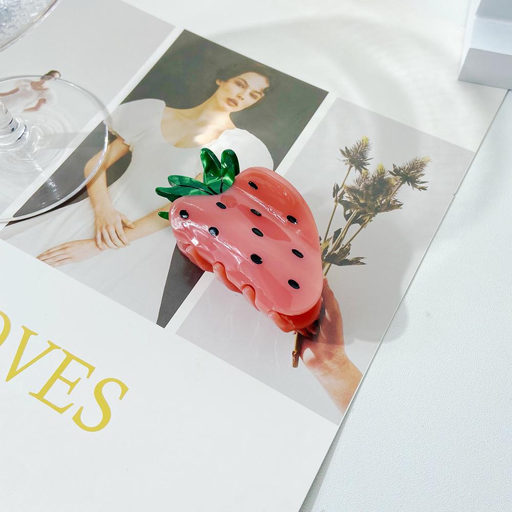 Korean  Sweet Lovely Fruit Strawberry Pineapple Peach Carrot Hair Clip Claw Fashion Acetate Shark Clip