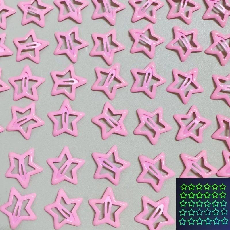 10pz Fermacapelli a Stella Colorati Luminescenti, Mollette BB a Scatto, Barrettine Luminose, Pinze per Capelli Bambina, Accessori per Acconciature Bambini