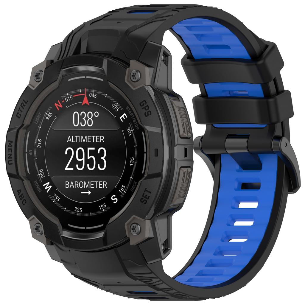 Dvoubarevný silikonový řemínek Pro Garmin Instinct 3 50mm 45mm Oficiální pohodlný náramek Pro Garmin Instinct 3 45mm 50mm pásek