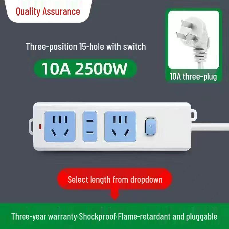 Pure Copper High Power Wireless Power Strip with Extension Cord