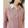 Yinman Women's Retro Textured Knit Sweater