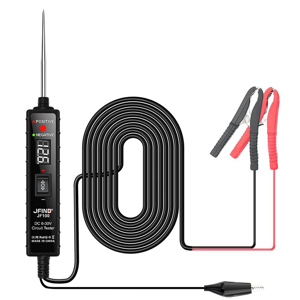 JFIND JF100 Electrical System Power Probe Circuit Tester Automotive Test Light Digital Led Circuit Tester чёрный
