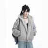 Winter Retro Bontkraag Dames Gewatteerde Jas met Capuchon Katoen Gewatteerd Pluche Casual Street Gothic Harajuku Oversized Jas