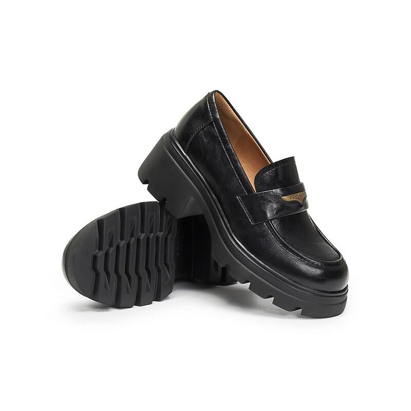 Belle Damen-Loafer Britischer Stil Kleine Lederschuhe Pendler-Flats