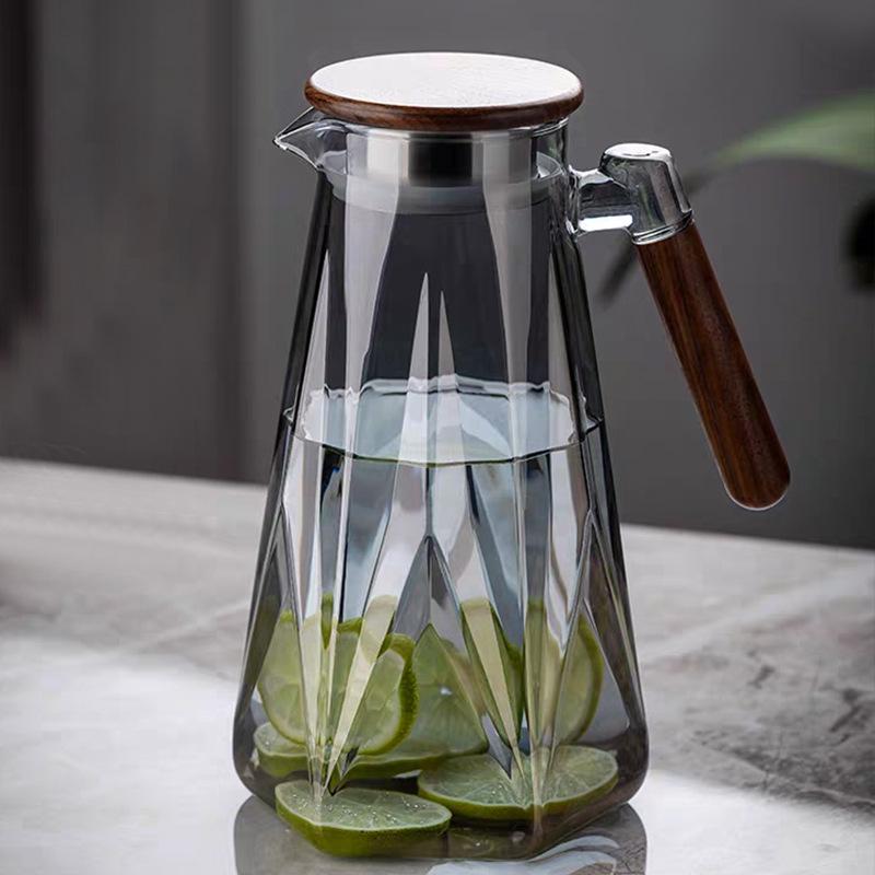 1800ml Cold Water Pot Household Large Capacity High Temperature Resistant Glass Cold Kettle Thickened Cold Water Pot Water Cup