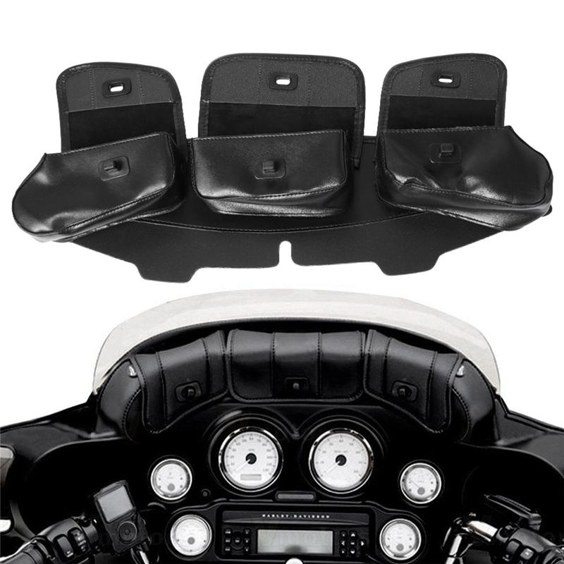 A16P-Fuel Tank Bag For Electra Street Glide 1996-2013 Motorcycle Windshield Front Bag Tool Fairing Pouch Bag