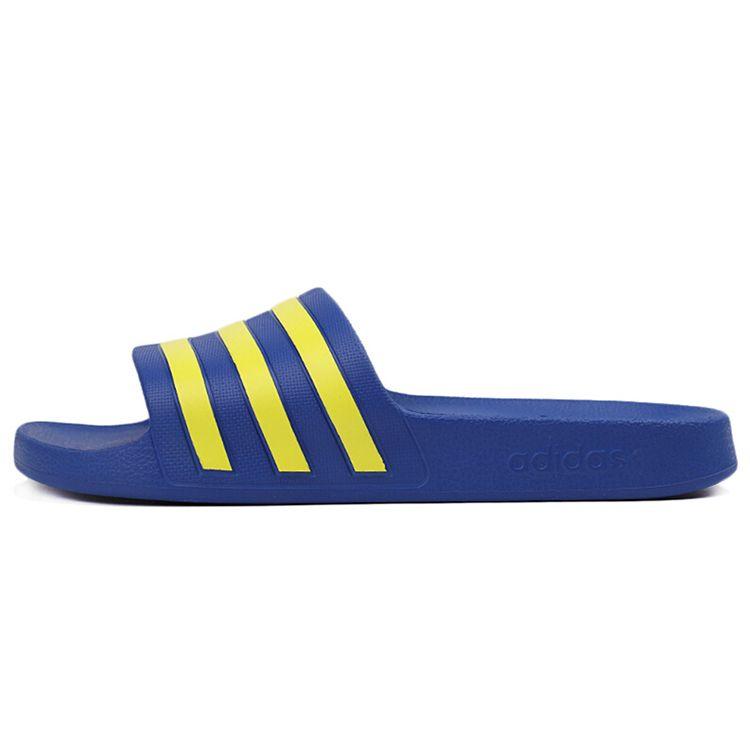 Adidas Adilette Comfortable Rubber Sole Silent Slide Sandals Unisex Sandals Blue Yellow EG1759