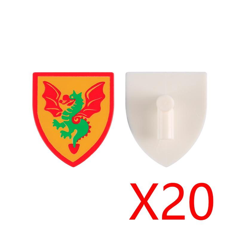 Medieval Military Castle Knight Accessories Building Block Roman Figure Soldier Crusader Viking Shield Armor Eagle Brick Toy S01