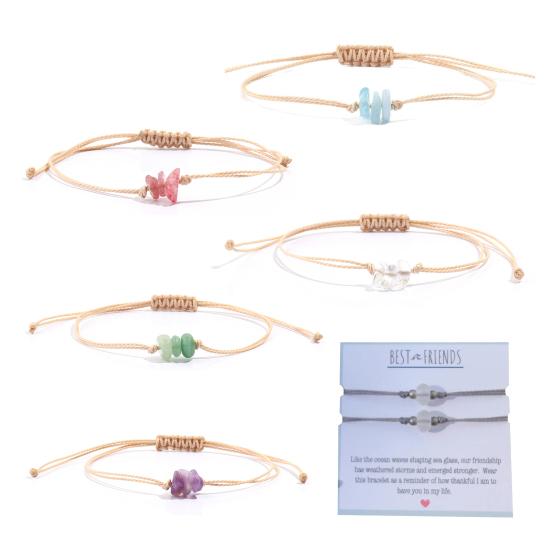 Artificial Crystal Braided Bracelet Handcrafted Adjustable String Rope Bracelet Boho Summer Bracelet Gift