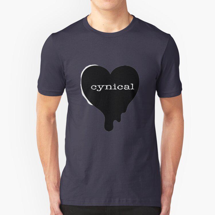 Cynical Emo Drippy Heart Cotton Black 