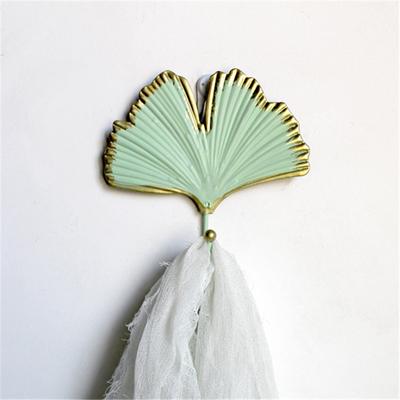 Colgador de Pared Estilo Nórdico Forma de Hoja Dorado Verde Colgador de Pared Colgador de Llaves Estante de Almacenamiento Colgante para Toalla Ropa Organización del Hogar