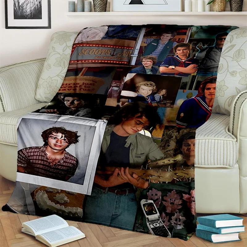 Joe Keery Actor 3D Printing HD Blanket,Soft Throw Blanket for Home Bedroom Bed Sofa Picnic Travel Office Rest Cover Blanket Kids