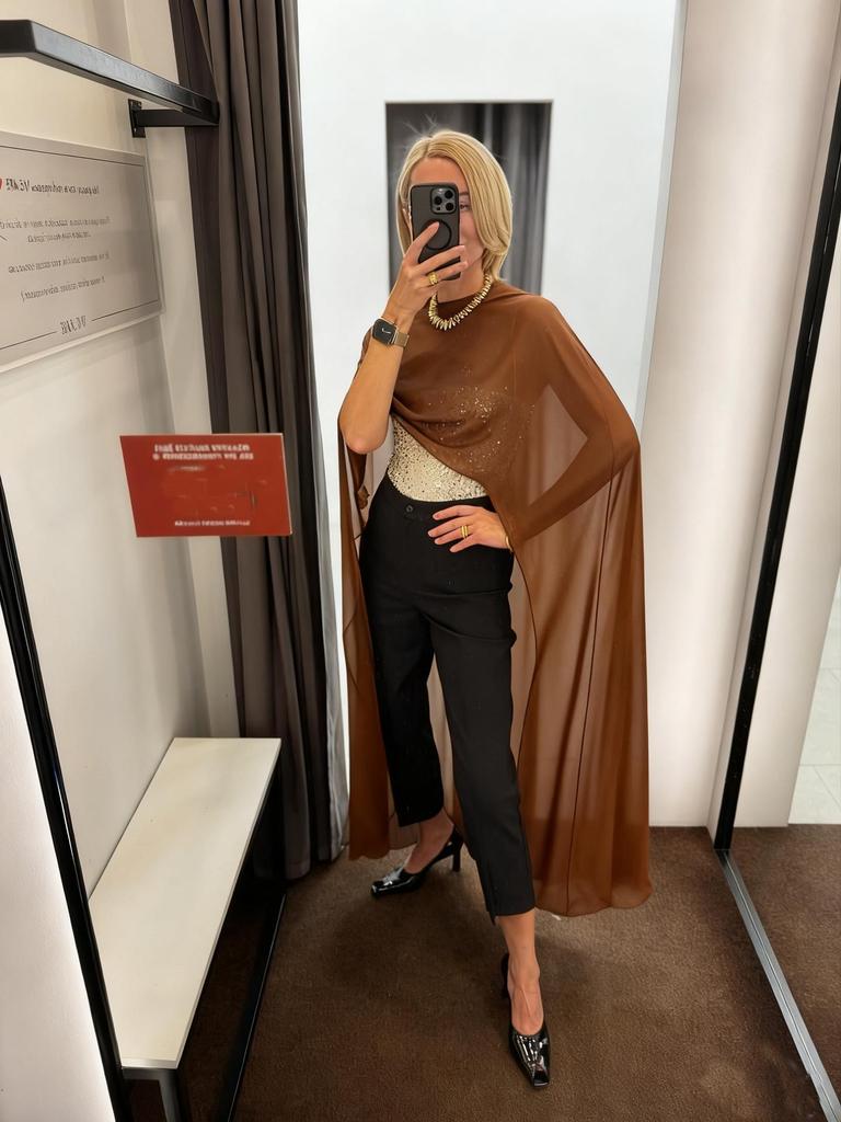 2026 Spring Women's Formal Snow Imitation Pullover Dress with Shawl