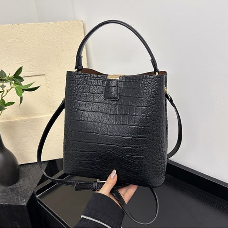 Vintage handheld bucket bag with single-shoulder crossbody women's bag
