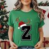 Unisexs Tshirt Christmas Alphabet Fashion Print Tshirt Short Sleeve Fashion Street Top Santa Hat Reindeer Christmas Party Top