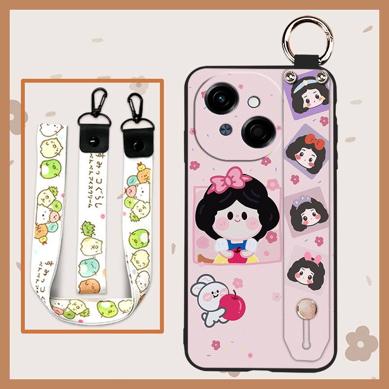 Waterproof Kickstand Phone Case For Tecno POP9 4G/Spark GO 1/KL4 Ring Silicone Wrist Strap Soft case Cute Phone Holder