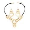 Personalized Design Irregular Geometric Circle Necklace Earrings Set Femininity Jewelry Set
