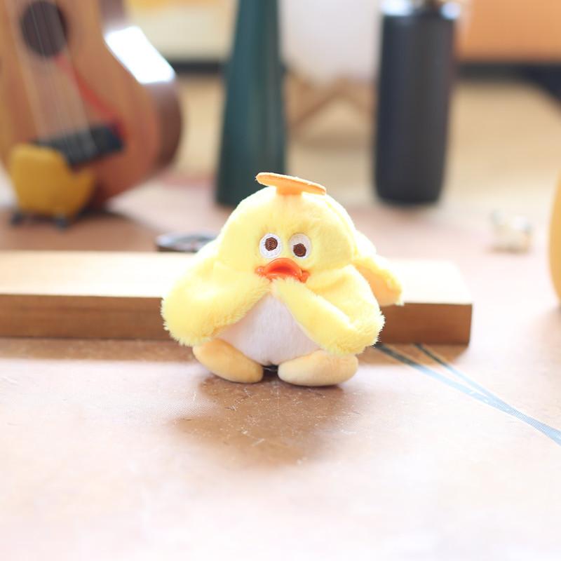 Duck Banana Plush Keychain Soft Crystal Duck Doll Keyring Kids Doll Souvenir