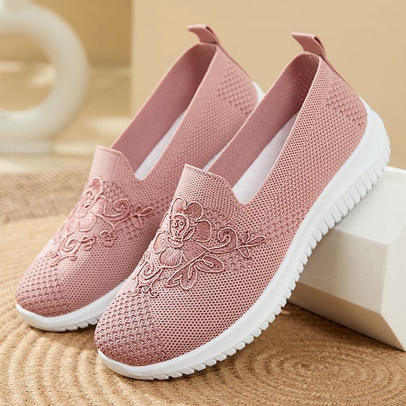 Summer New Fabric Shoes with Shallow Mouth and Lightweight Slip Resistant Fly Woven Mesh Surface