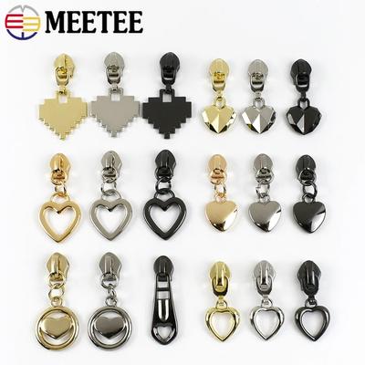 Meetee 5-50 Stuks 5# Nylon Rits Trekker Kleding Tassen Ritsen Reparatie Schuiver voor Plastic Ritsen Hart Ritskop Handvat Naaiben Accessoire