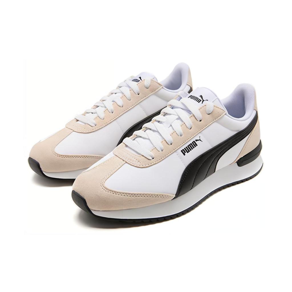Puma Rider Future Fabric Cow Split Leather Synthetic Lightweight Woven Low Top Lifestyle Casual Shoes Unisex Sneaker White Beige Black 392899-02